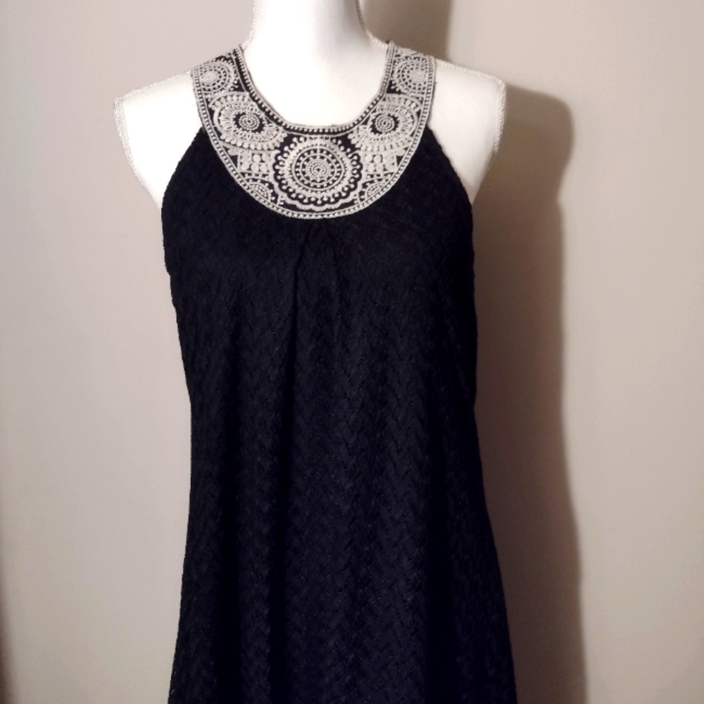 Trixxi Large Embroidered Black Lace Dress